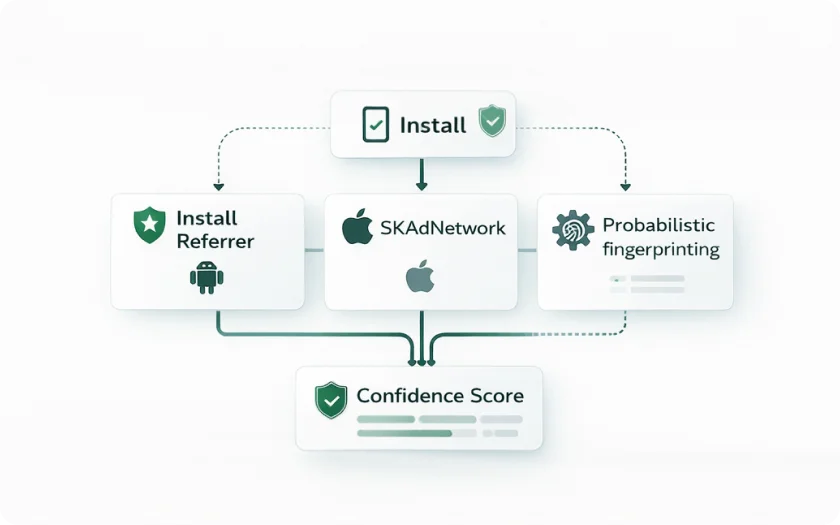Attribution performance dashboard showing campaign metrics