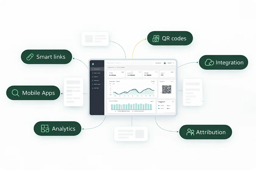 Unified digital marketing platform on laptop and smartphone